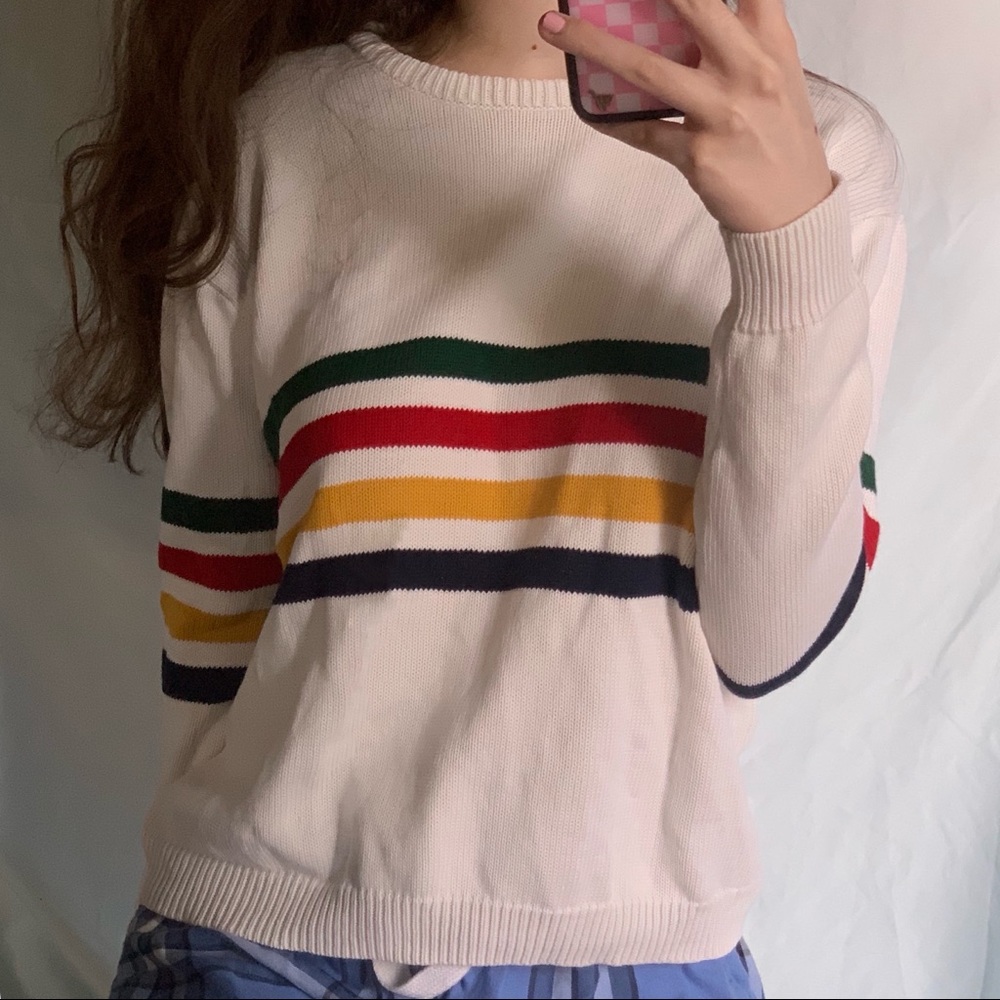 rainbow striped sweater